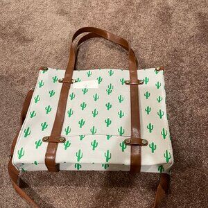 Cactus Print Satchel Bag